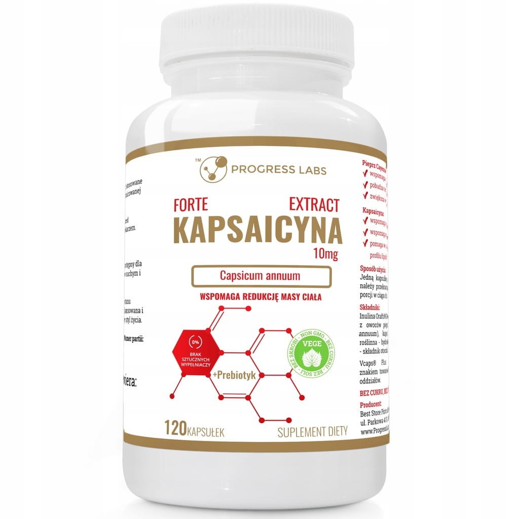 KAPSAICYNA 10MG odchudzanie prawidłowy metabolizm 120KAPS PROGRESSLABS