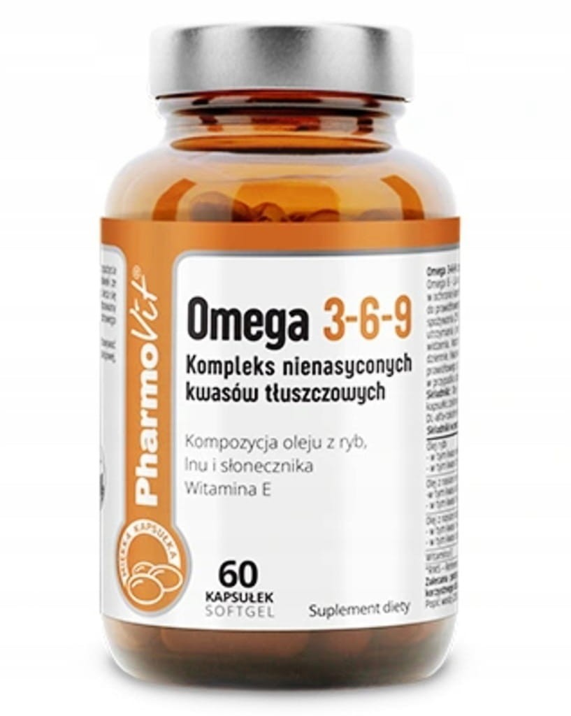 OMEGA 3 6 9 OLEJ RYBI OLEJ LNIANY OLEJ SŁONECZNIKOWY 60KAPS PHARMOVIT