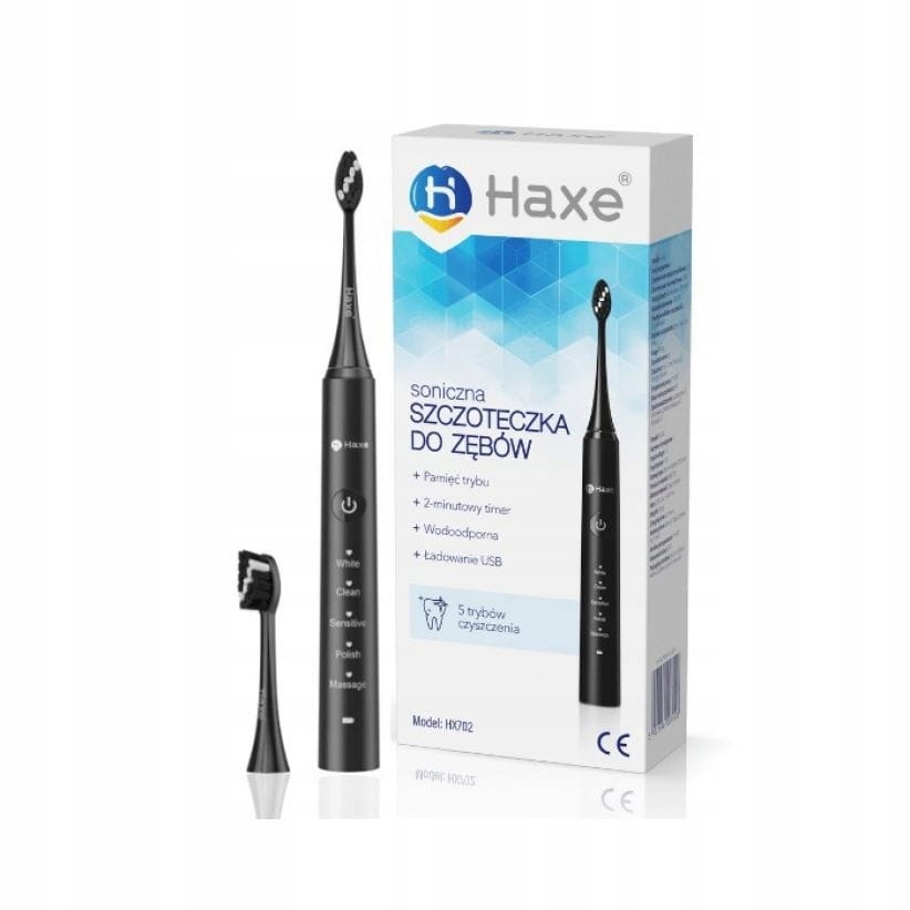SONICZNA SZCZOTECZKA DO ZĘBÓW CZARNA HAXE HX702
