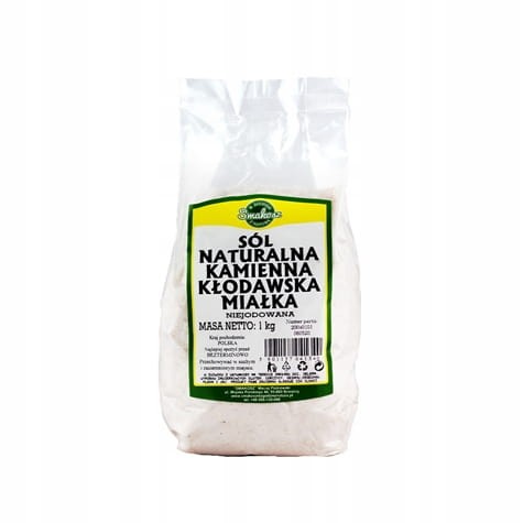 Naturalna sól kamienna Kłodawa miałka różowa, niejodowana Smakosz 1100 g