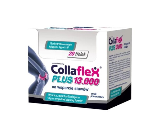 Collaflex plus 13000 STAWY KOŚCI OLEOFARM 20 fiolek x 25ml SMAK PORZECZKOWY
