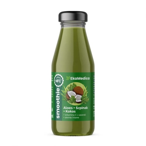 Smoothie o smaku aloes – kokos – szpinak na bazie soków EkaMedica