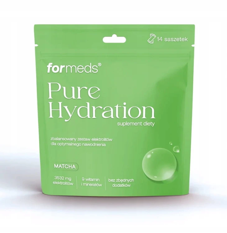 ELEKTROLITY ForMeds Pure Hydration Matcha NAWODNIENIE 14 saszetek