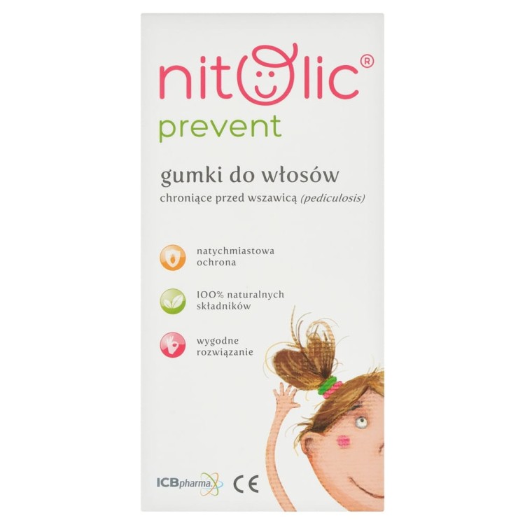 Gumki do włosów przeciw wszom Nitolic 4 sztuki