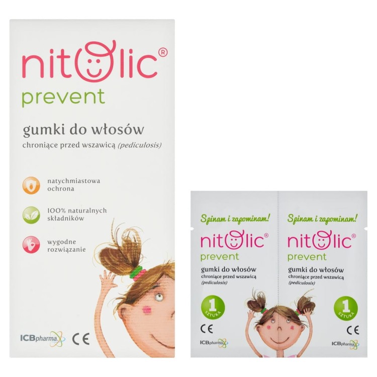 Gumki do włosów przeciw wszom Nitolic 4 sztuki