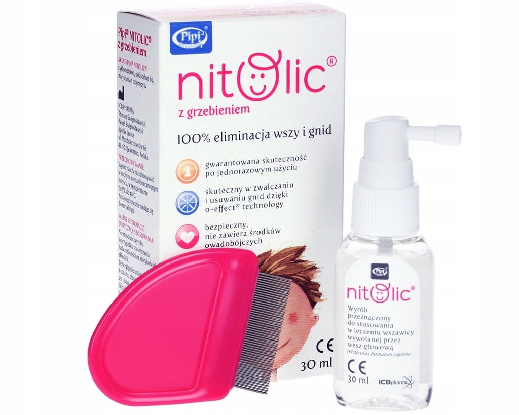 Preparat przeciw wszawicy z grzebieniem ICB Pharma Pipi Nitolic 30 ml