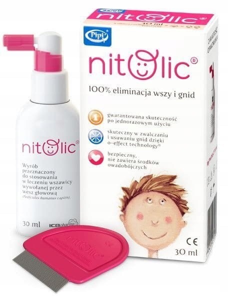 Preparat przeciw wszawicy z grzebieniem ICB Pharma Pipi Nitolic 30 ml