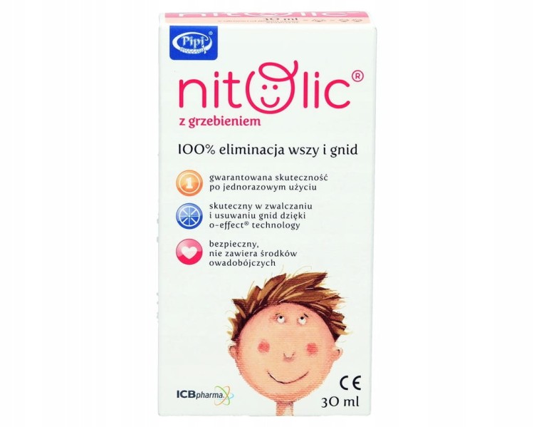 Preparat przeciw wszawicy z grzebieniem ICB Pharma Pipi Nitolic 30 ml