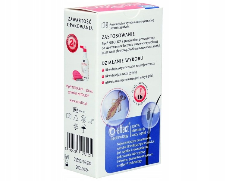 Preparat przeciw wszawicy z grzebieniem ICB Pharma Pipi Nitolic 30 ml