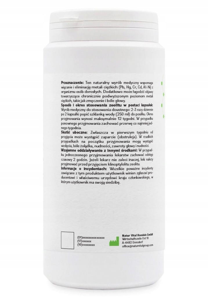 ZeolithMED 200kaps Wyrób Medyczny Proszek Detoksykujący Zeolit Klino Detox