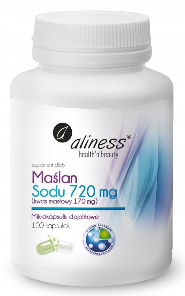 Aliness MAŚLAN SODU 720mg 100k VEGE Kwas Masłowy Na ZDROWE JELITA trawienie
