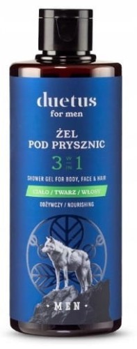 Żel pod Prysznic MĘSKI 3w1 Million Siła WILKA Naturalny DUETUS for MEN 300M