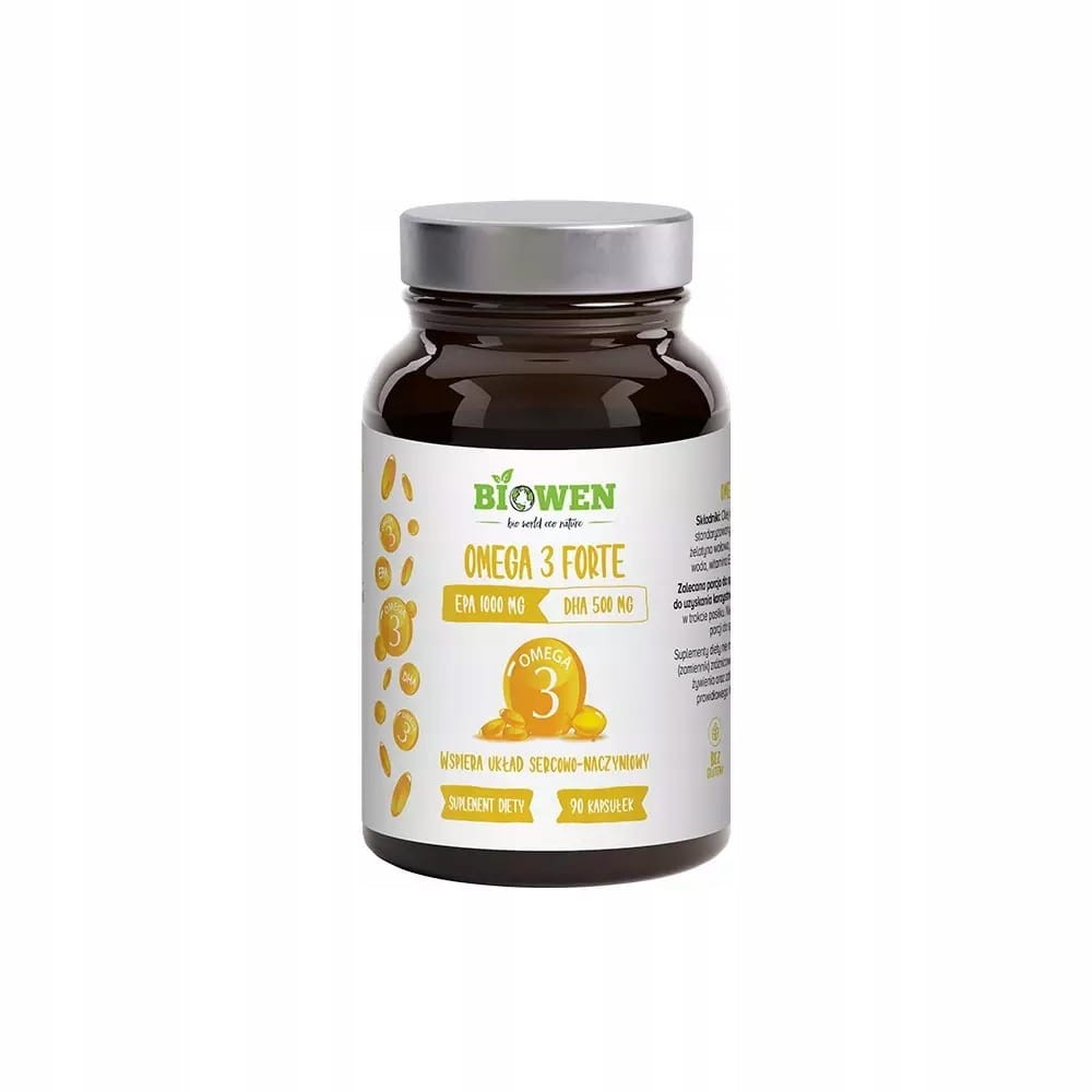 Omega 3 Forte DHA i EPA 90 kapsułek z witaminą E BIOWEN