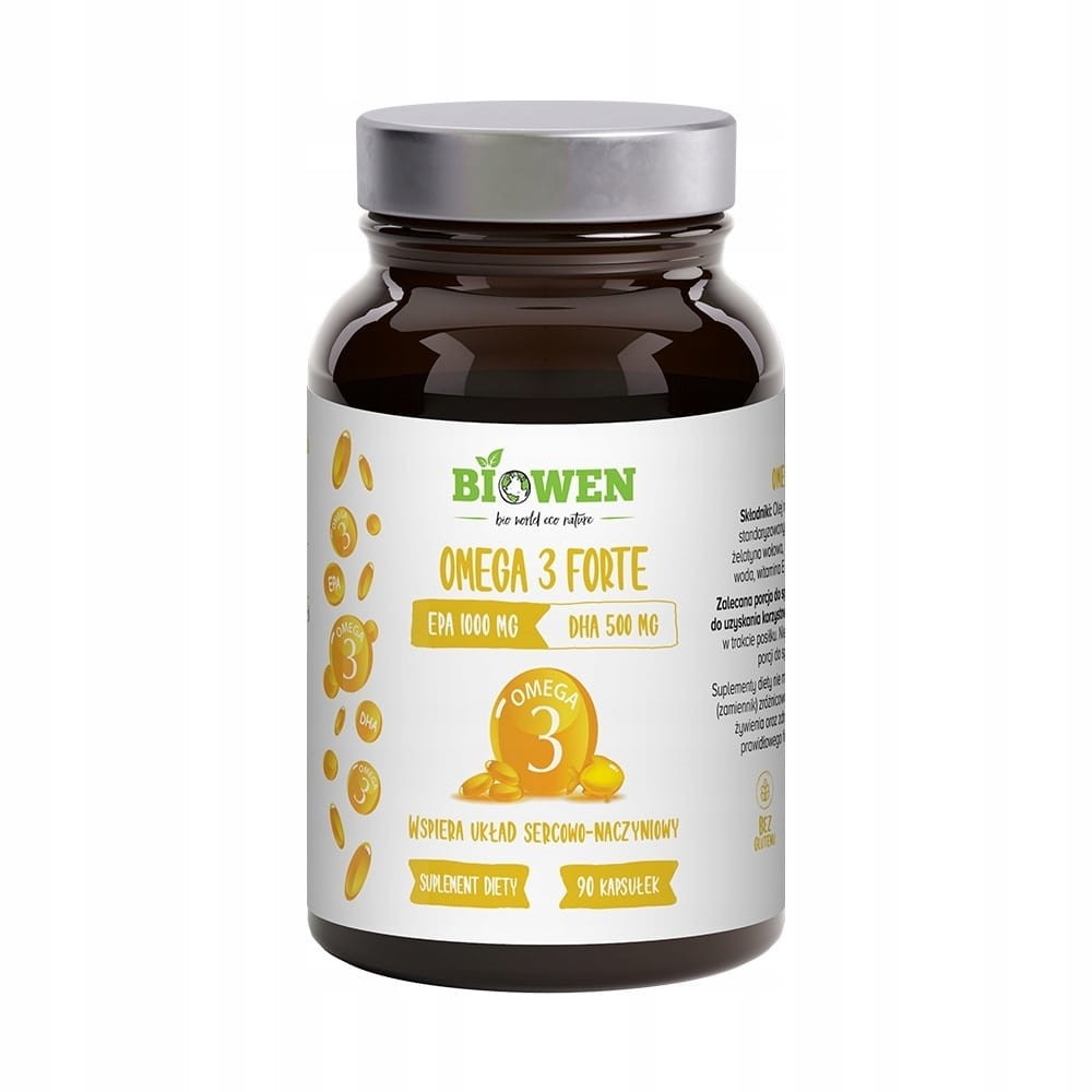 Omega 3 Forte DHA i EPA 90 kapsułek z witaminą E BIOWEN