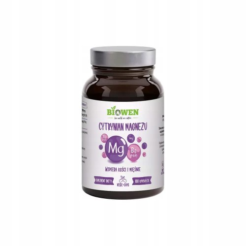 Cytrynian magnezu 825 mg z witaminą B6 Biowen 100kaps suplement diety