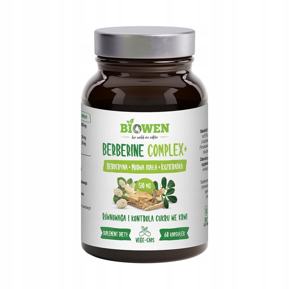 Berberine Complex+ 60kap berberyna,morwa,kozierdaka suplement diety Biowen