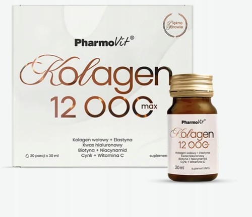 Kolagen SHOT 12000 PHARMOVIT 30szt STAWY WŁOSY SKÓRA PAZNOKCIE