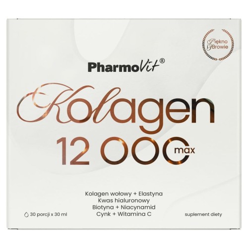 Kolagen SHOT 12000 PHARMOVIT 30szt STAWY WŁOSY SKÓRA PAZNOKCIE