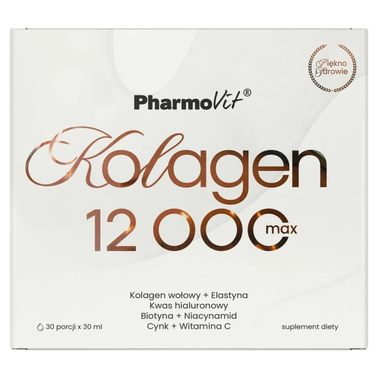 Kolagen SHOT 12000 PHARMOVIT 30szt STAWY WŁOSY SKÓRA PAZNOKCIE
