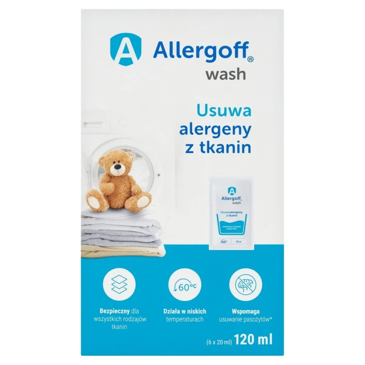 Allergoff Wash Płyn do prania neutralizujący alergeny pchły wszy 6x20 ml