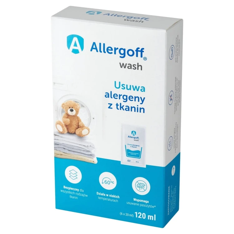 Allergoff Wash Płyn do prania neutralizujący alergeny pchły wszy 6x20 ml